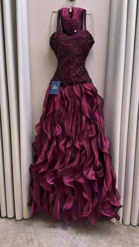 فستان سهره عنابي