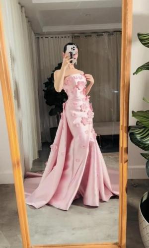 فستان سهره وردي فاتح