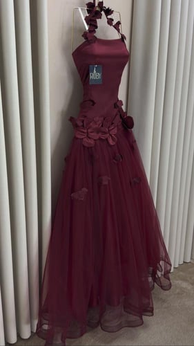 فستان سهره عنابي