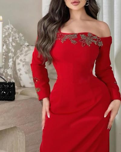 فستان ناعم أحمر