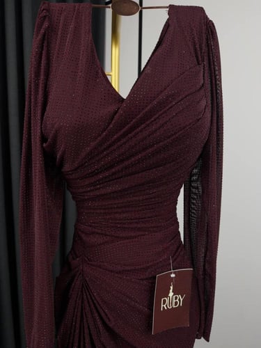 فستان سهره عنابي