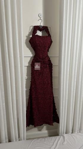 فستان سهره عنابي