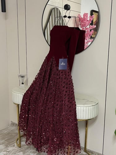 فستان سهره عنابي