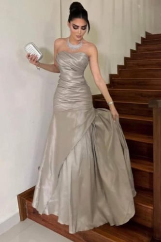 فستان سهره رمادي