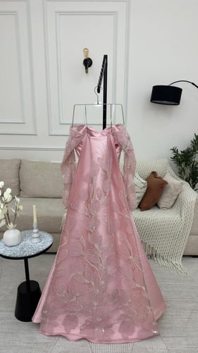 فستان سهره وردي فاتح