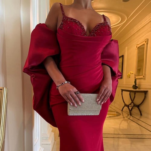 فستان سهره خمري داكن