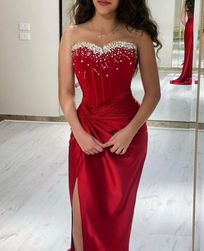 فستان سهره احمر ناري