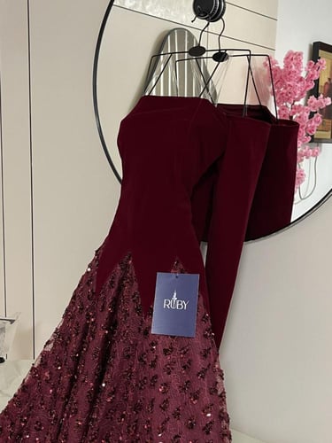 فستان سهره عنابي