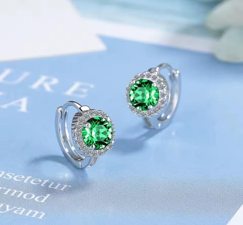 أقراط فضة 925مستديرة