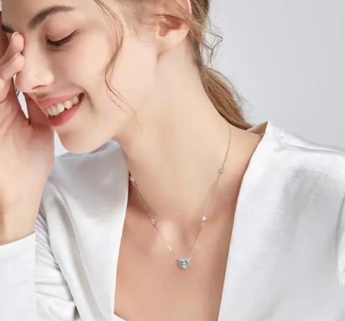 قلادة جديدة من الفضة الإسترليني عيار 925 مُزينة بح...