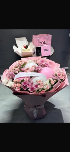 بكج عيد ميلاد سلسال كيك بوكيه الفخامه