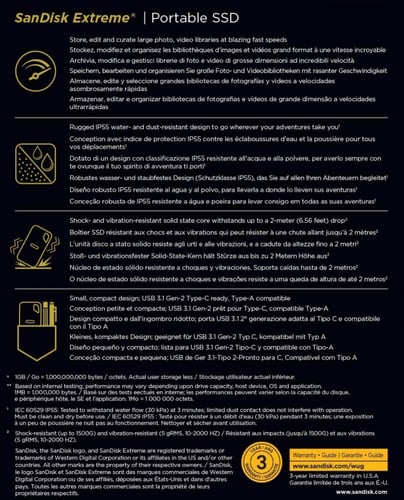 هاردسك خارجي SSD بسعة 1 تيرا - Sandisk