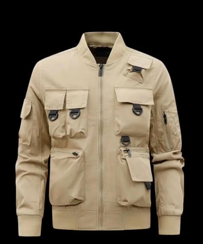 جاكيت بوليستر التكتيكي بتصميم عسكري متين، بسحاب، و...