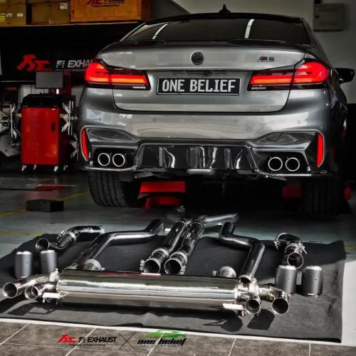 BMW F90 M5 (EU6II OPF2) | 4.4TT S63 | 2020-2023 Bespoke Exhaust System Quad Tips Full Kit (Straight Pipe / Downpipe / Remote Contr...