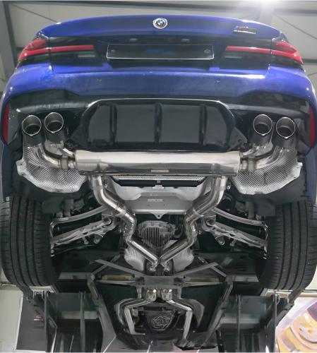 BMW F90 M5 | 4.4TT S63 | 2017-2023 Bespoke Exhaust System Quad Tips Full Kit (Straight Pipe / Downpipe / Remote Controller)