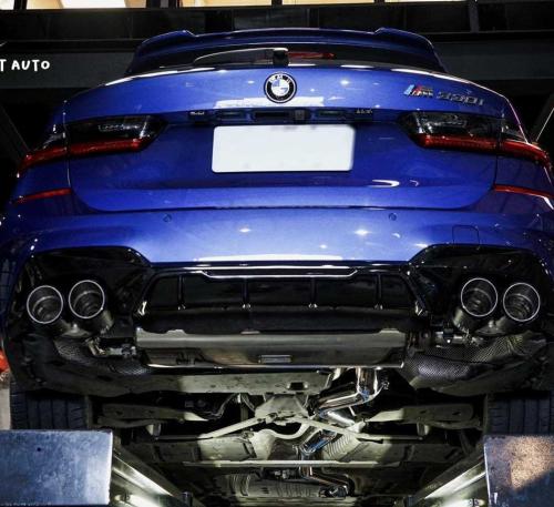 BMW G20/G21 320i 2019+ Bespoke Exhaust System Quad Tips Full Kit (Straight Pipe / Downpipe / Remote Controller)