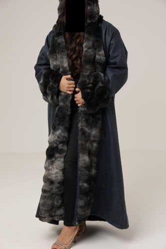 فروة نسائي | جلد | فرو الأرنب | كحلي