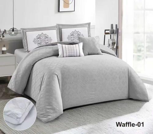 مفرش مزدوج مايكروفايبر كتان (6 قطع)