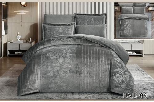 مفرش مفرد ونصف مخمل (4 قطع)