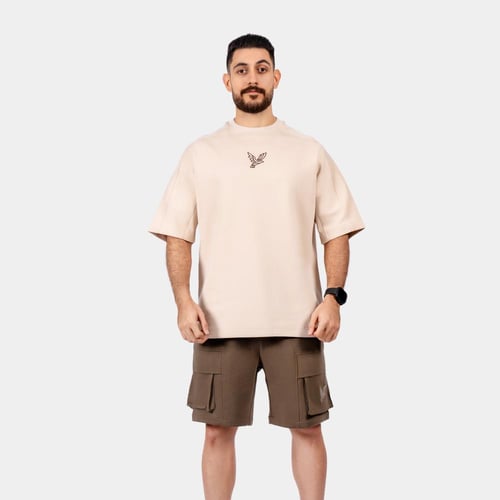 شورت اوفر سايز ( بني )