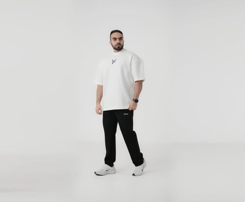 تيشيرت اوڤر سايز (أبيض)