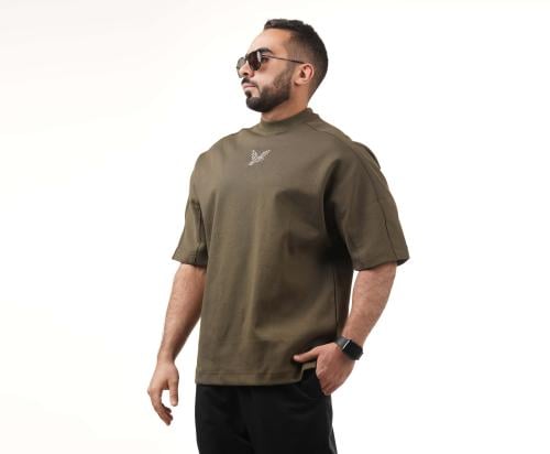 تيشيرت اوڤر سايز (أخضر غامق)