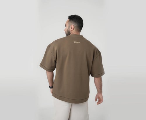 تيشيرت اوڤر سايز (بني)