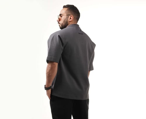 تيشيرت اوڤر سايز(رمادي غامق)