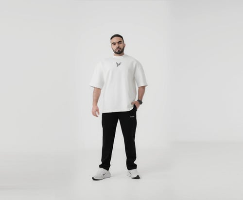 تيشيرت اوڤر سايز (أبيض)
