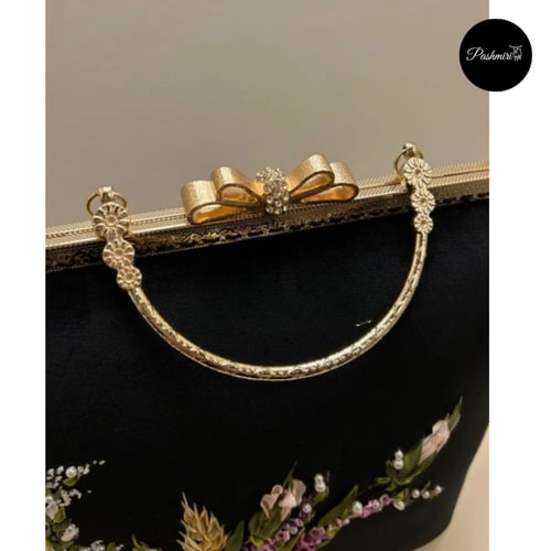 حقيبة راقية- تطريز يدوي إيراني- قماش مخمل ناعم- لو...