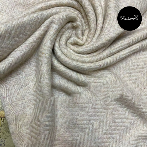 شال كشميري أصلي تعرجات وسط رصاصي فاتح مع سكري فائق...