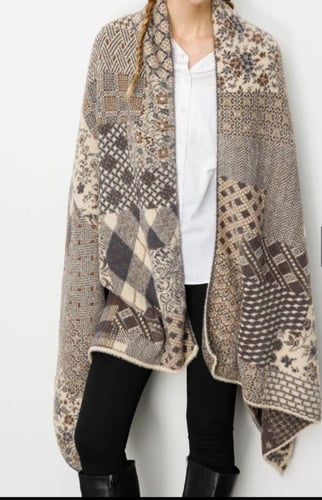 شال فرو أرنب طبيعي ناعم مع صوف كشميري وتركي/ حجم م...