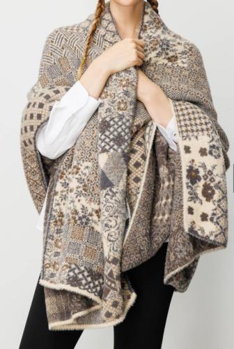 شال فرو أرنب طبيعي ناعم مع صوف كشميري وتركي/ حجم م...