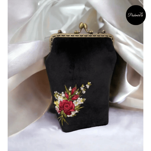 حقيبة راقية- تطريز يدوي إيراني- قماش مخمل ناعم- لو...