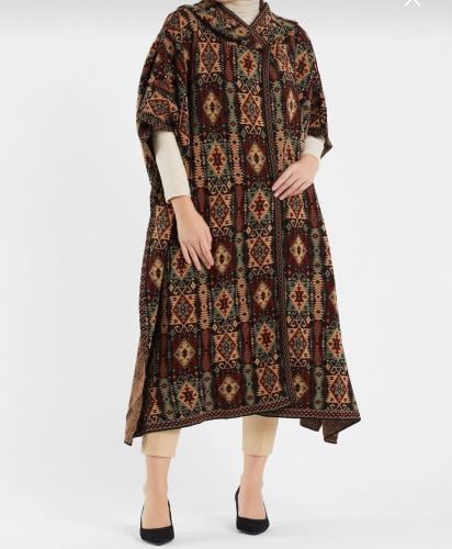 معطف نسائي تريكو جاكارد مزخرف من خيوط الأكريليك عا...