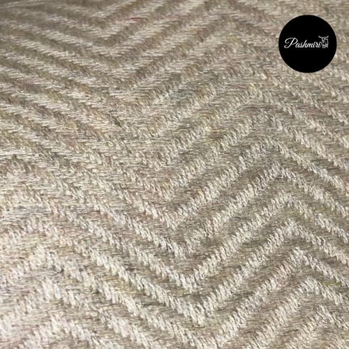 شال كشميري أصلي خيوط متعرجة سكري مع بيج فاتح فائق...