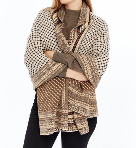 شال تريكو جاكارد من خيوط الأكريليك مزخرف أرضية سكر...