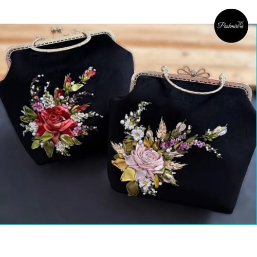 حقيبة راقية- تطريز يدوي إيراني- قماش مخمل ناعم- لو...