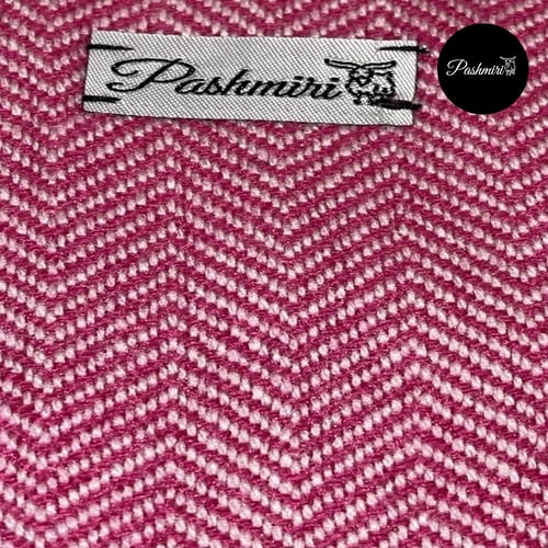 شال كشميري أصلي تطريز متعرج خيوط بيضاء على أرضية ف...