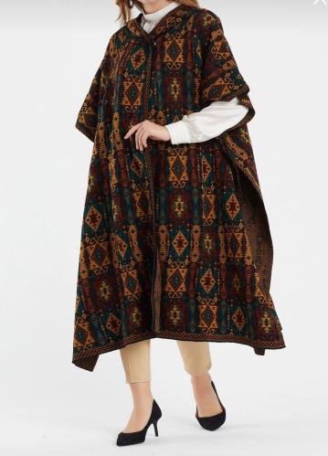 معطف نسائي تريكو جاكارد مزخرف من خيوط الأكريليك عا...