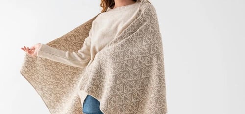 شال تريكو جاكارد من خيوط الأكريليك مزخرف أرضية سكر...