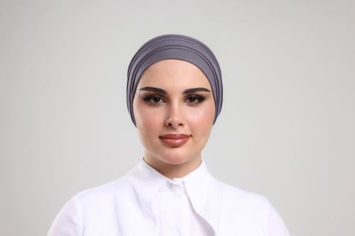 23 Gray stretch cotton turban