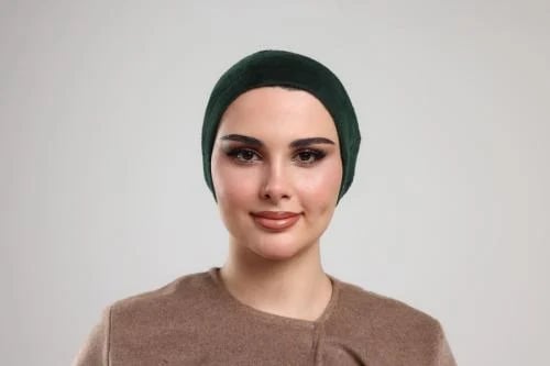 9 soft furry olive-colored turban