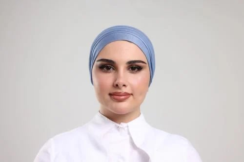32 blue stretch cotton turban
