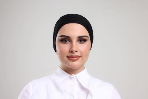 24 black stretch cotton turban