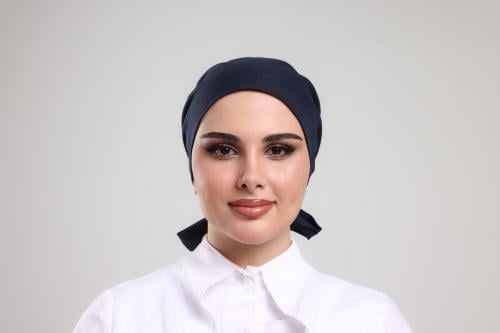 50 cotton turban tied navy