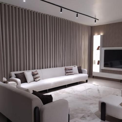 طقم كنب أمريكي أبيض 5 قطع