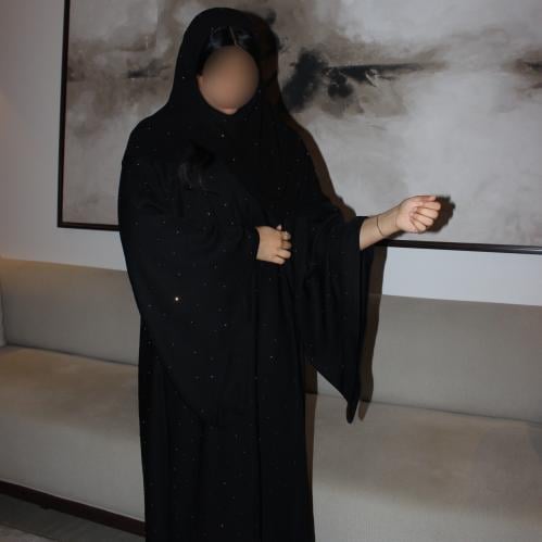 Swarovski abaya with extra wide sleeves