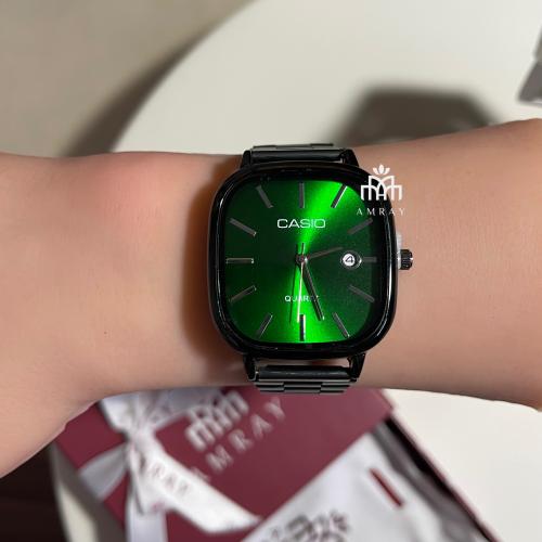 ساعه رجاليه اسود بأخضر