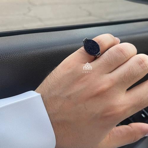 خاتم ملكي المجره كحلي فضه